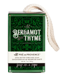 Pre De Provence Bergamot and Thyme Shea Butter Enriched Soap On A Rope